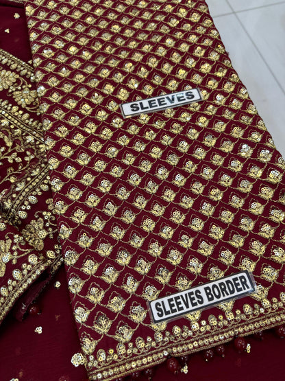 Maria B Chiffon Saree Wedding Wear 5511