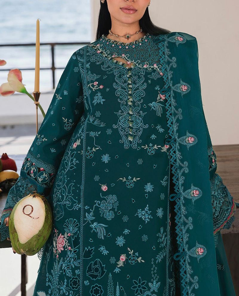 Qalamkar Lawn/Chiffon Wedding Wear 5426