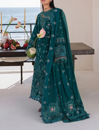 Qalamkar Lawn/Chiffon Wedding Wear 5426