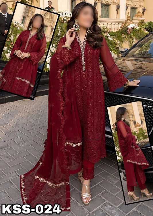 AZURE CHIFFON PARTY WEAR