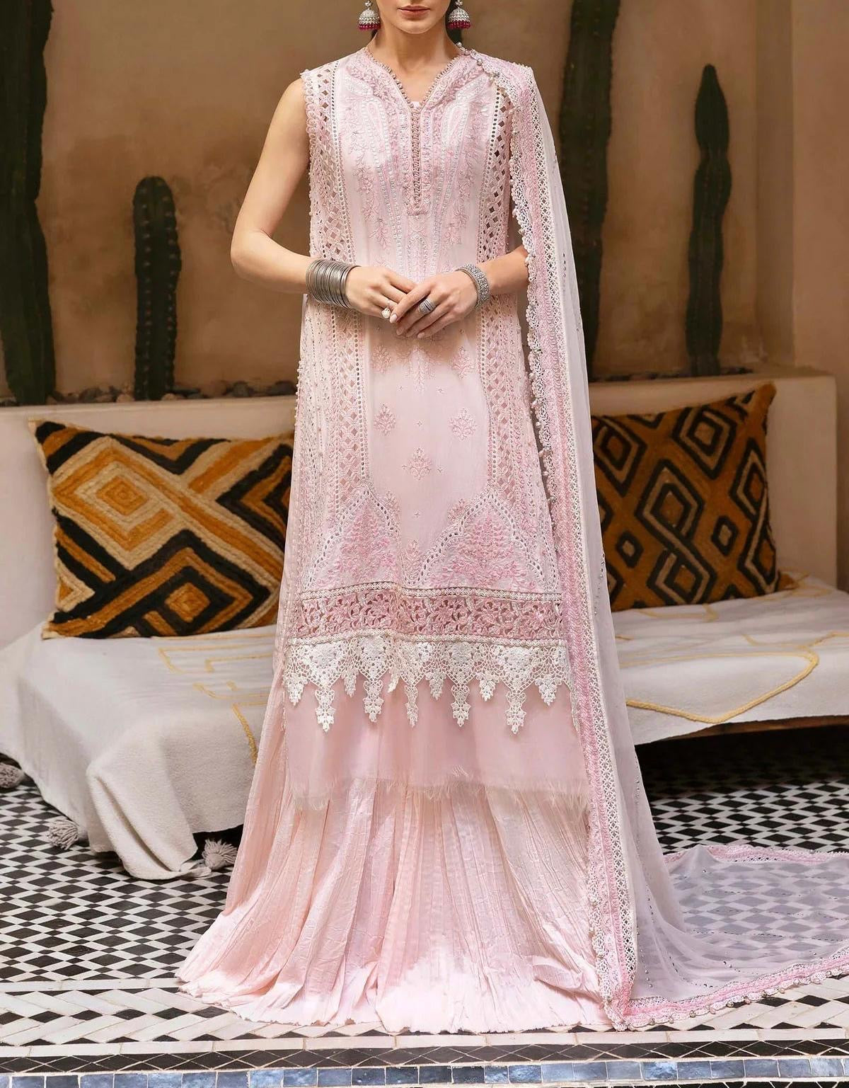 MARIA B CHIKANKARI LAWN/CHIFFON PARTY WEAR 5293