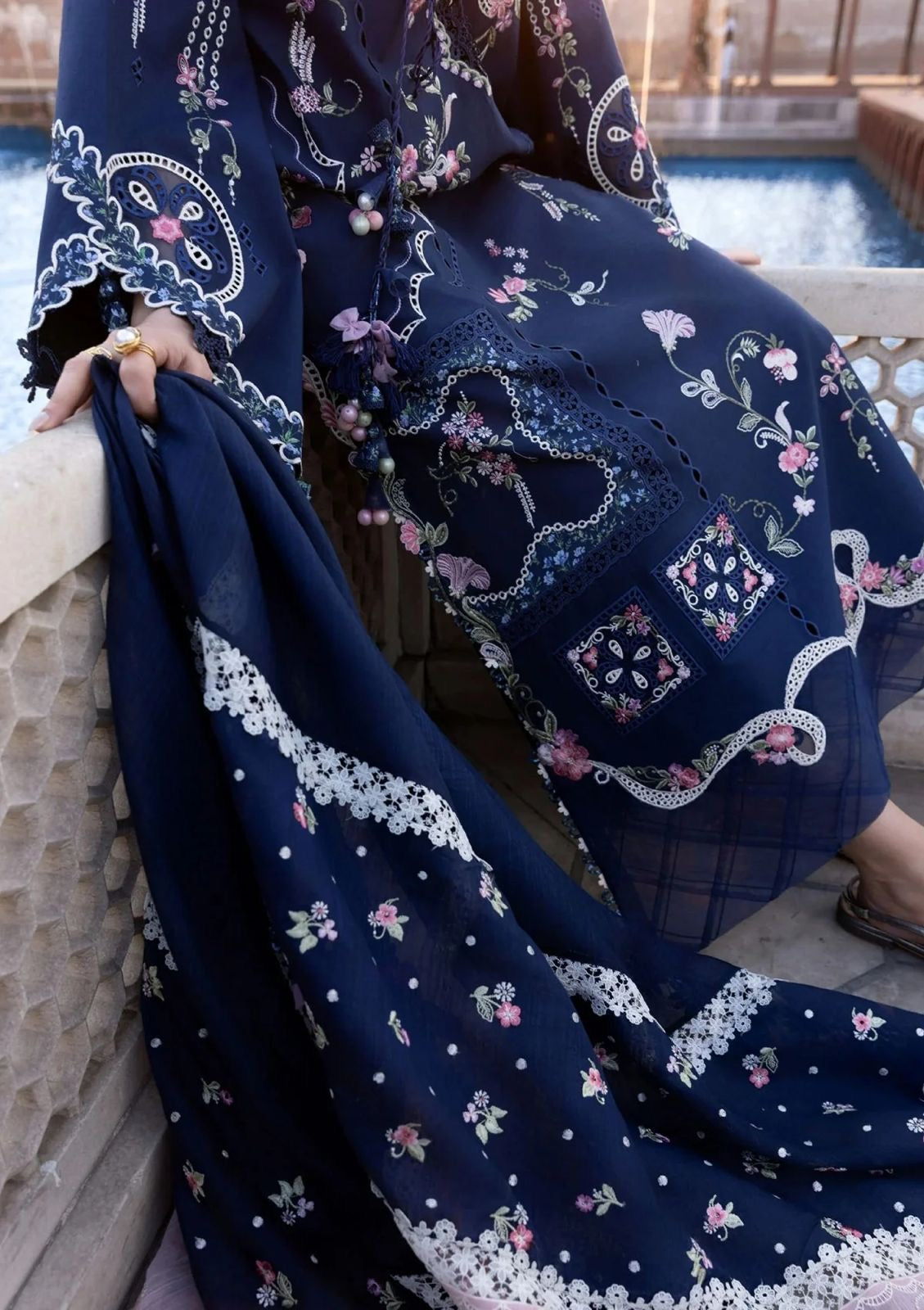Crimson Lawn/Cotton Net Party Wear 5449