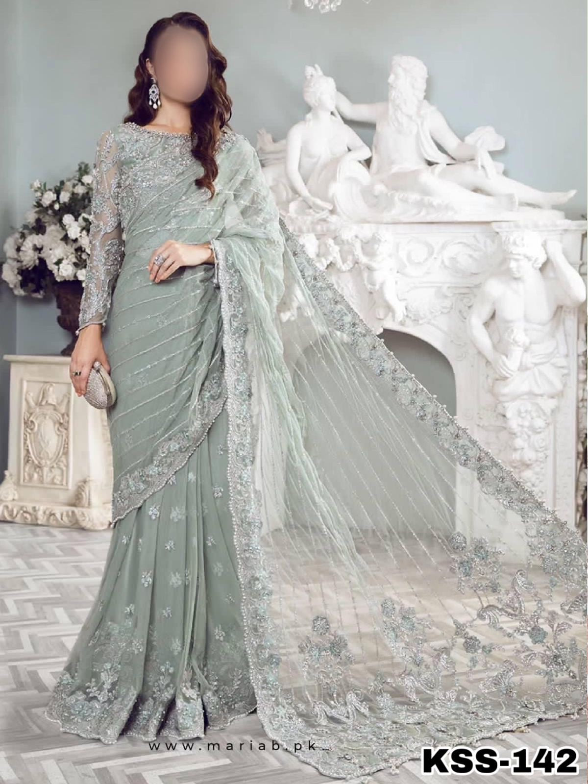 MARIA B NET SAREE WEDDING WEAR KSS-142