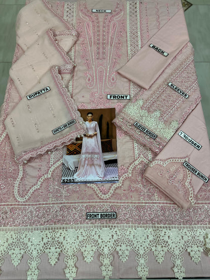 MARIA B CHIKANKARI LAWN/CHIFFON PARTY WEAR 5293