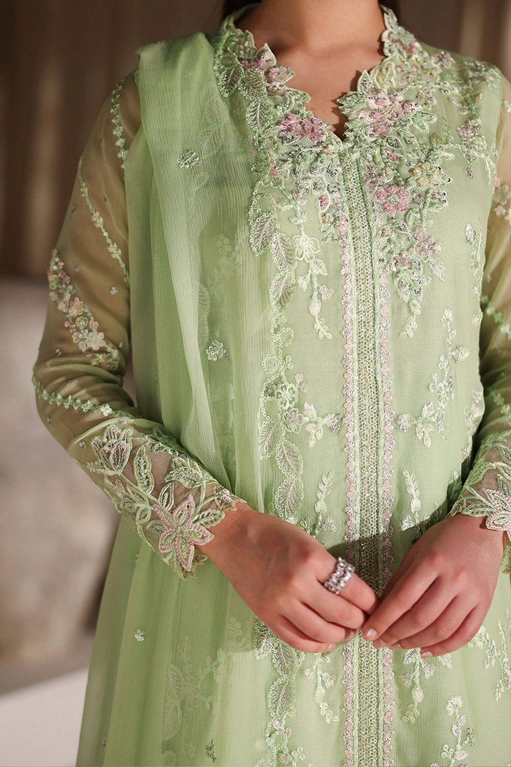 Azure Chiffon Party Wear 5496