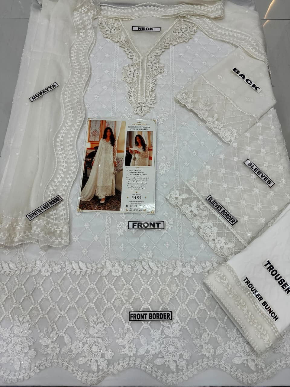 Azure Chiffon Party Wear 5484