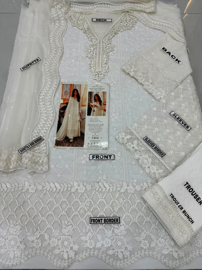 Azure Chiffon Party Wear 5484