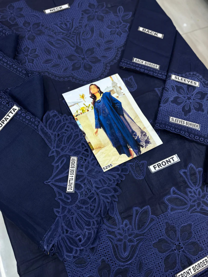 RANG RASIA CHIKANKARI LAWN/COTTON NET PARTY WEAR 5295