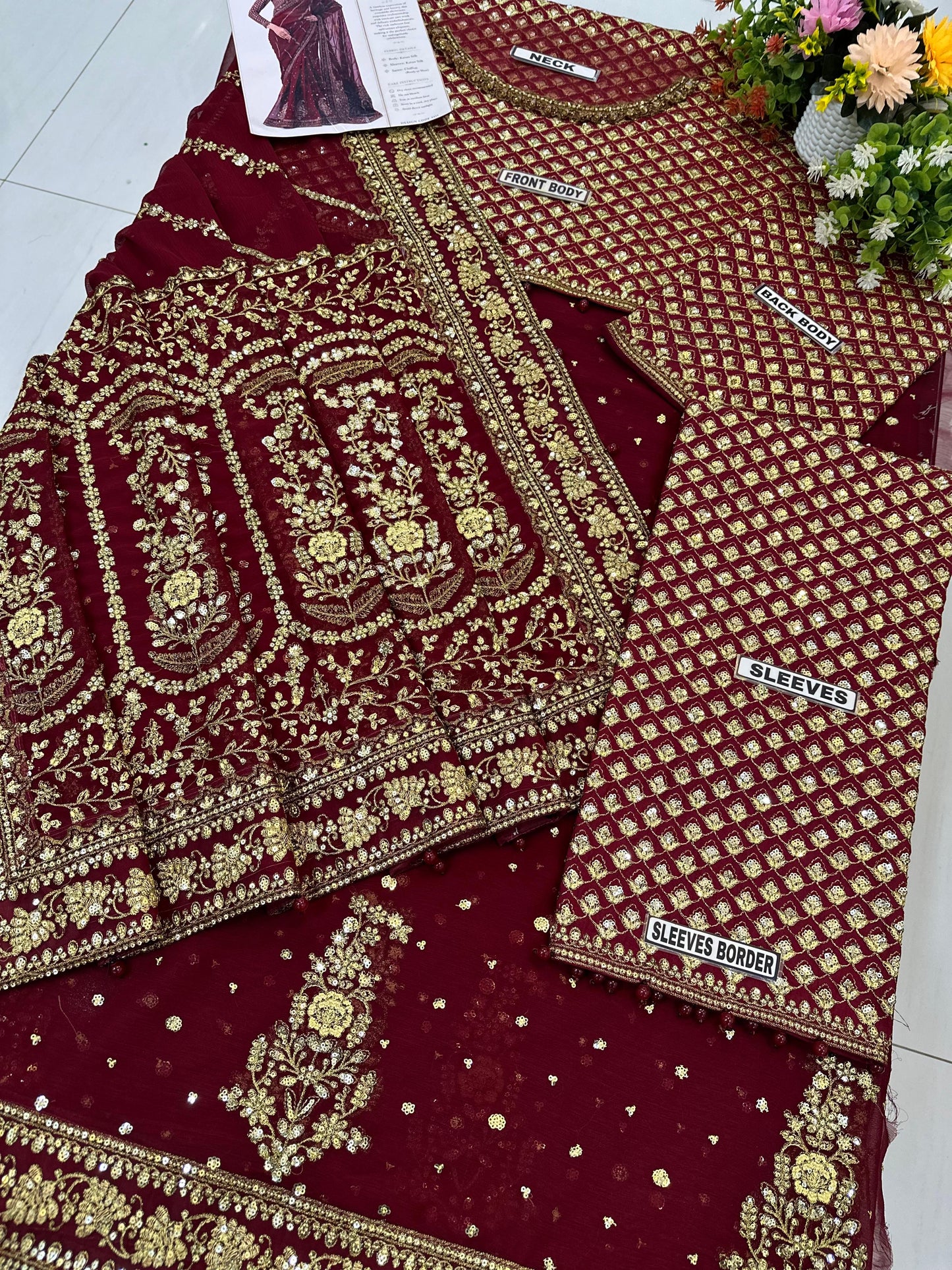Maria B Chiffon Saree Wedding Wear 5511