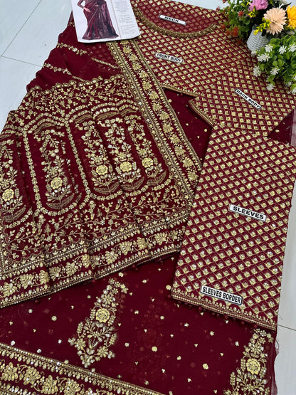 Maria B Chiffon Saree Wedding Wear 5511
