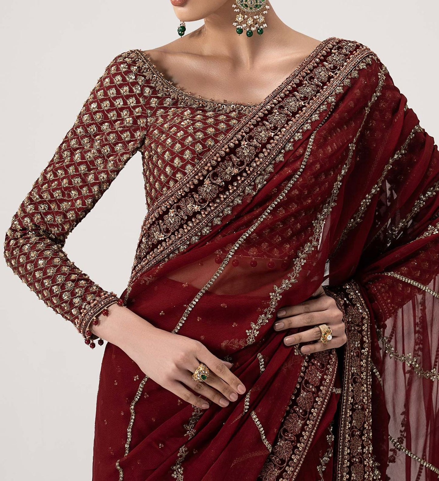 Maria B Chiffon Saree Wedding Wear 5511