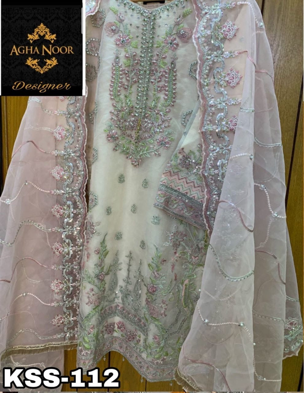 Agha Noor Organza Party Wear KSS-112