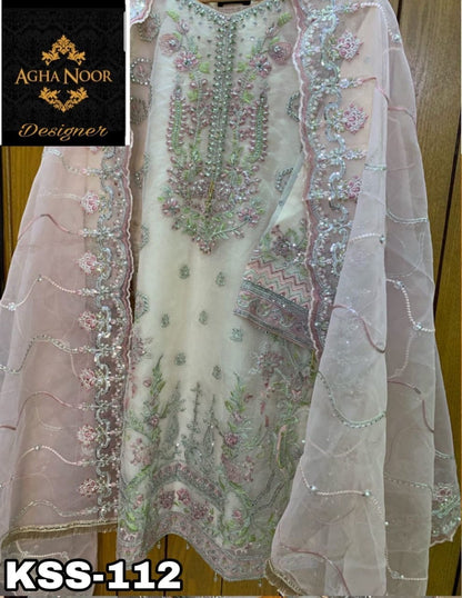 Agha Noor Organza Party Wear KSS-112