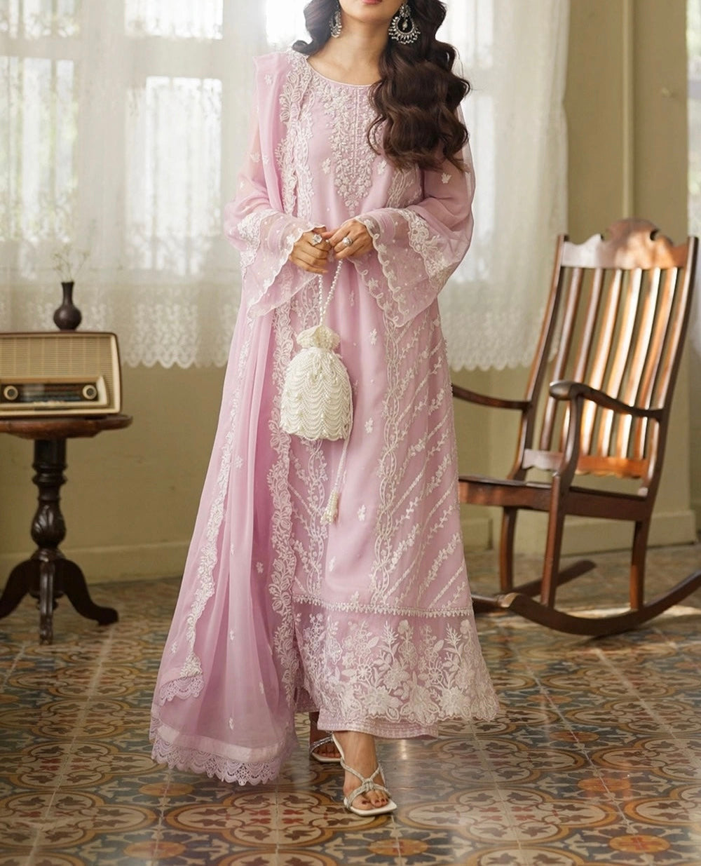 Azure Chiffon Party Wear 5483
