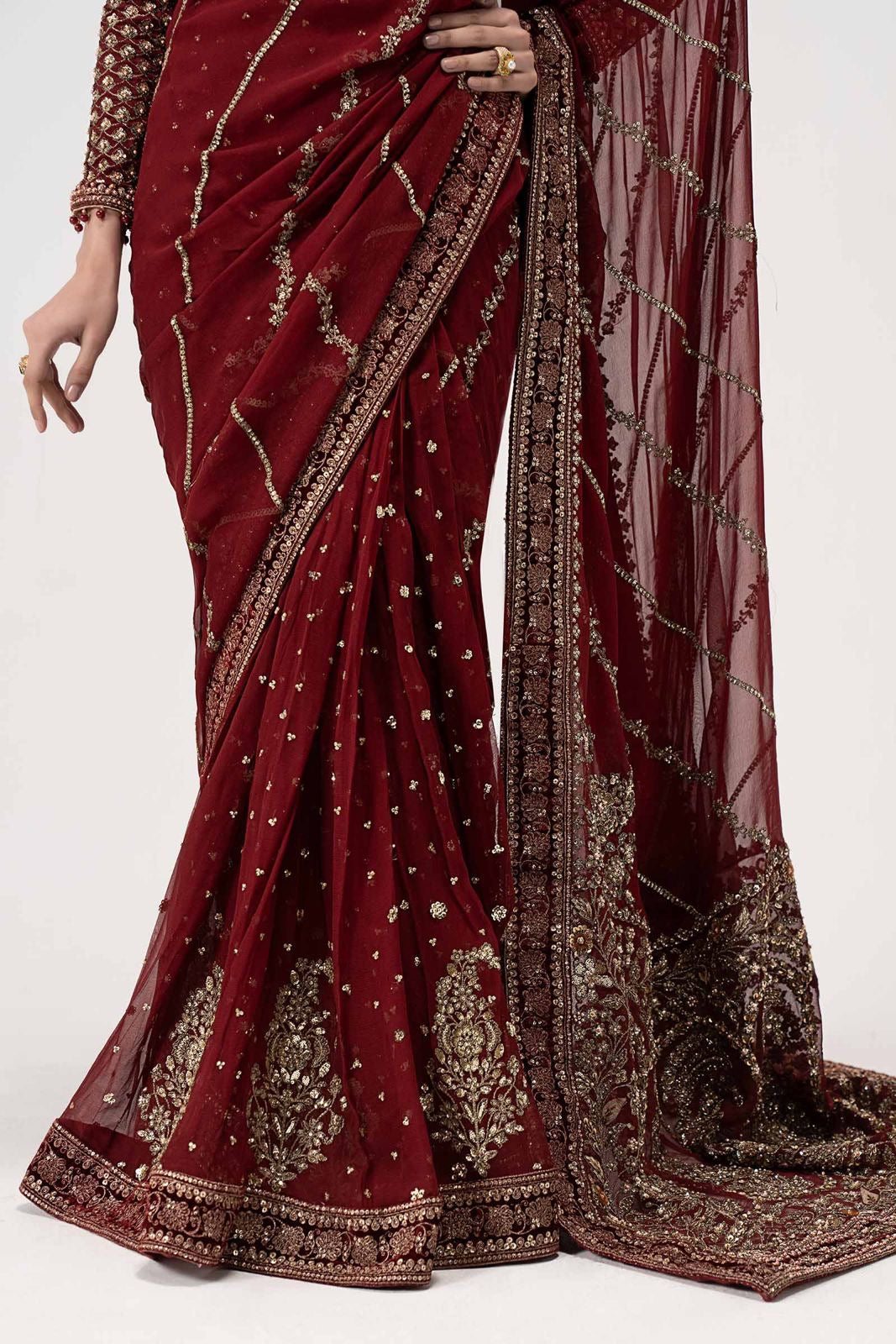 Maria B Chiffon Saree Wedding Wear 5511