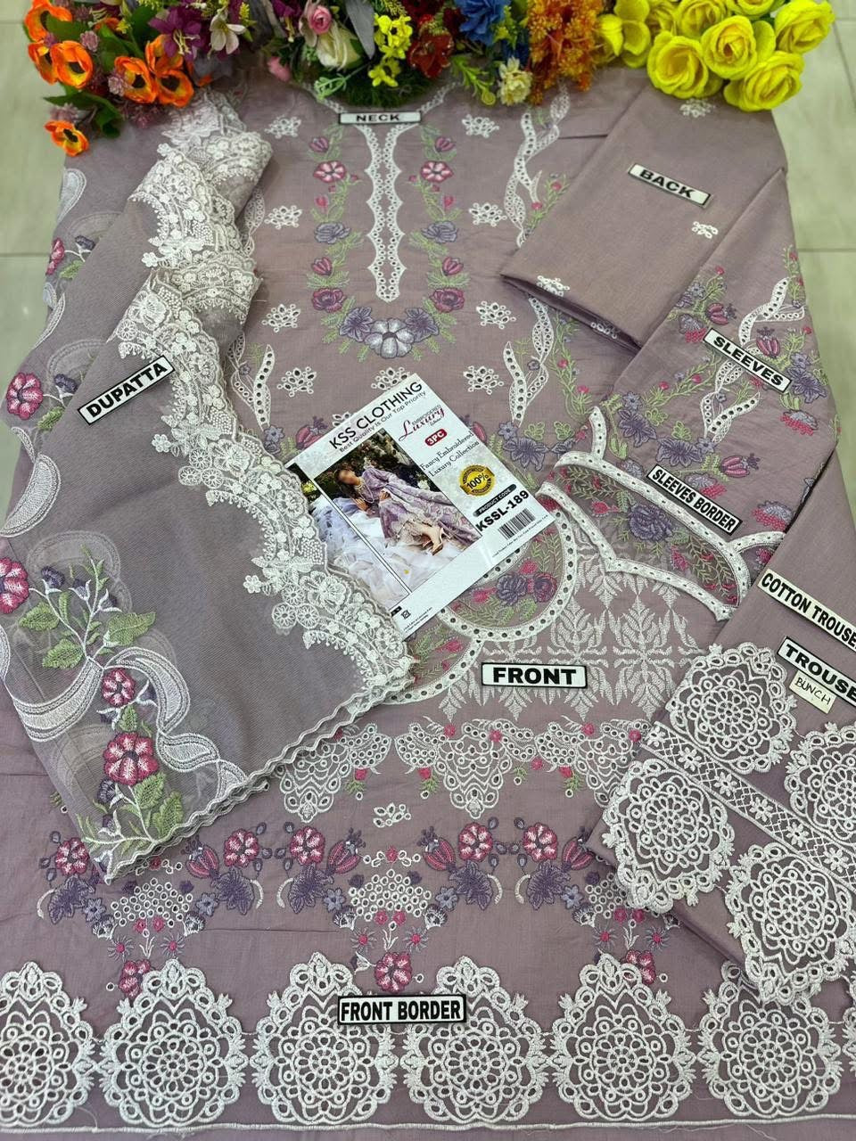 ELAF CHIKANKARI LAWN/COTTON NET KSSL-189
