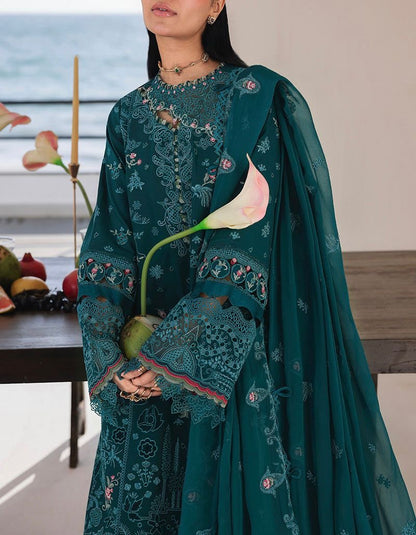 Qalamkar Lawn/Chiffon Wedding Wear 5426