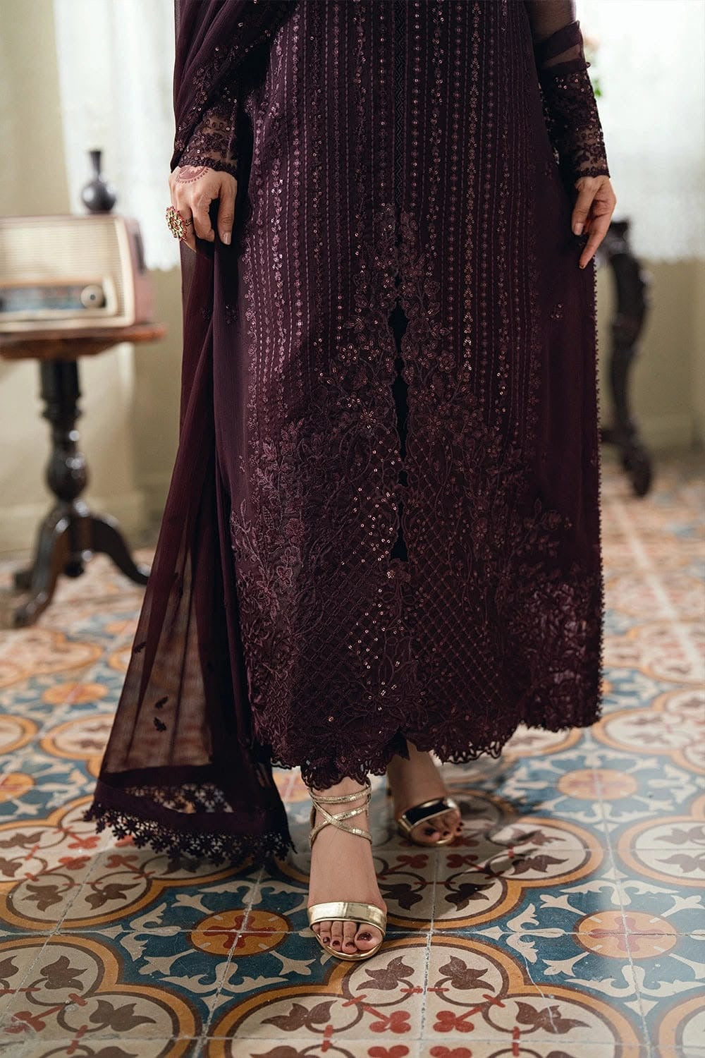 Azure Chiffon Party Wear 5481