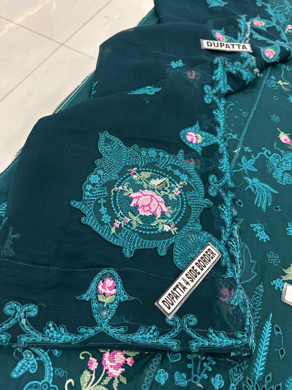 Qalamkar Lawn/Chiffon Wedding Wear 5426