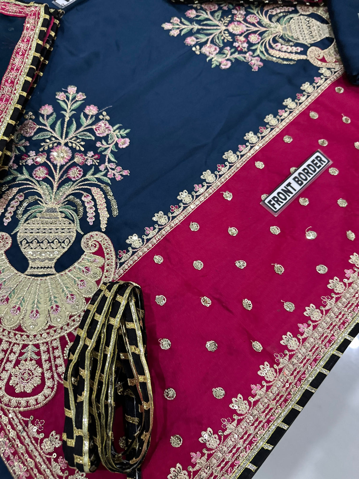 Ethnic Kaftan Shalmose Silk/Bamber Chiffon Wedding Wear 5515
