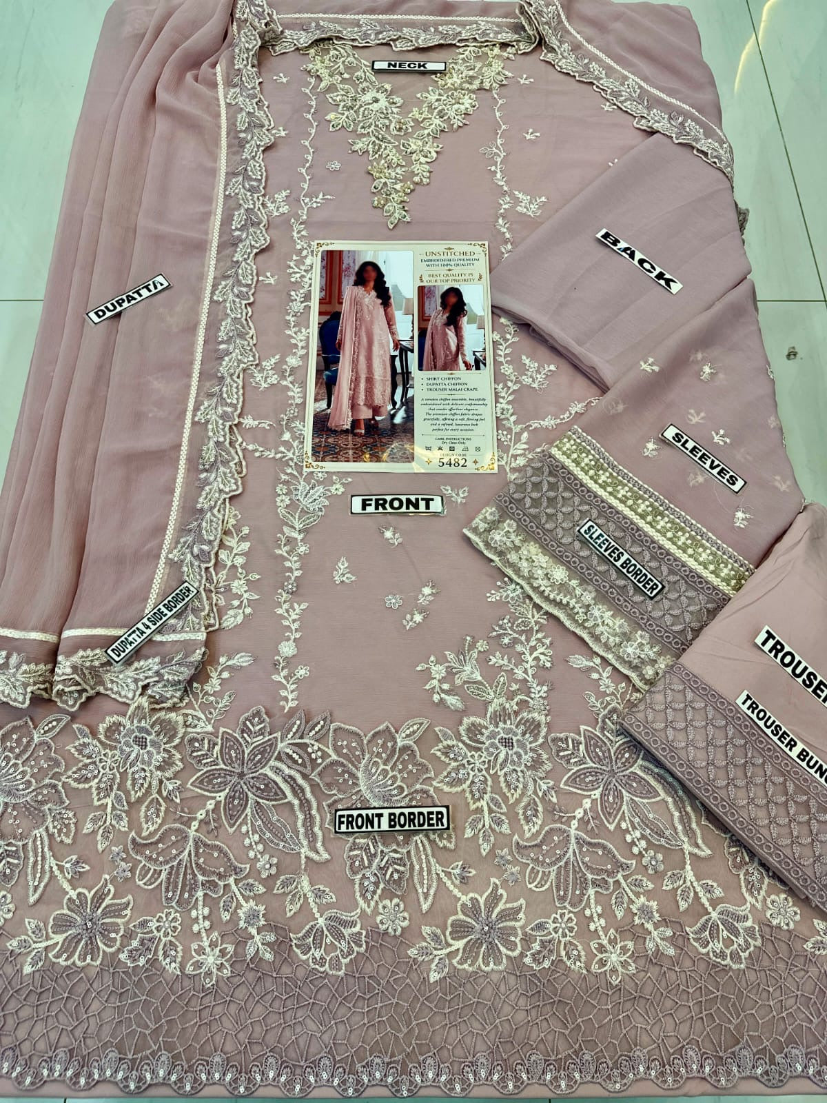 Azure Chiffon Party Wear 5482