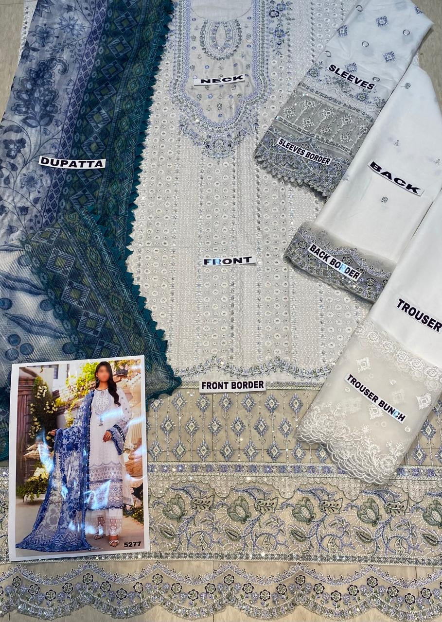 ANAYA CHIKANKARI LAWN/COTTON NET PARTY WEAR 5277