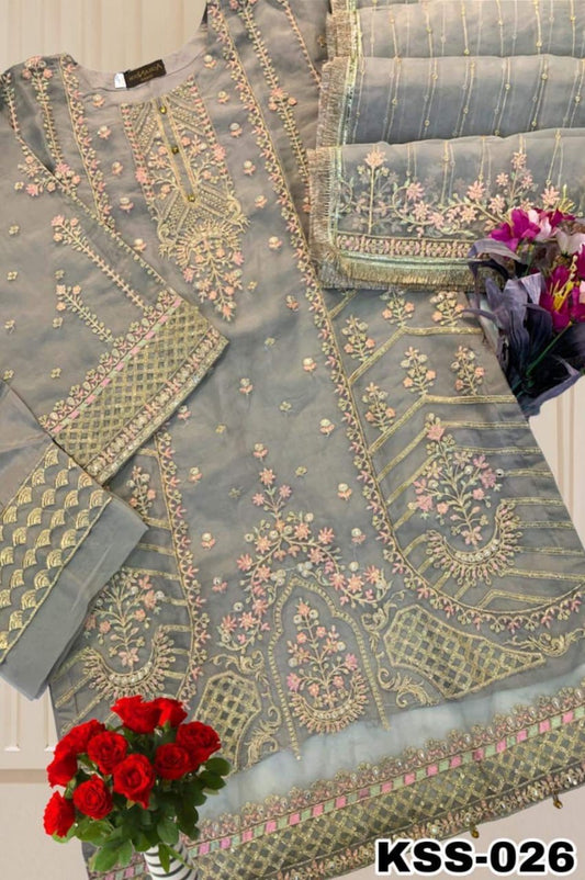 Agha Noor Organza Party Wear KSS-026