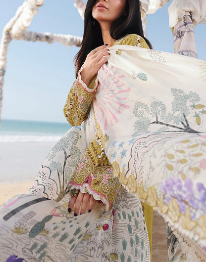 Qalamkar Lawn/Silk Wedding Wear 5427