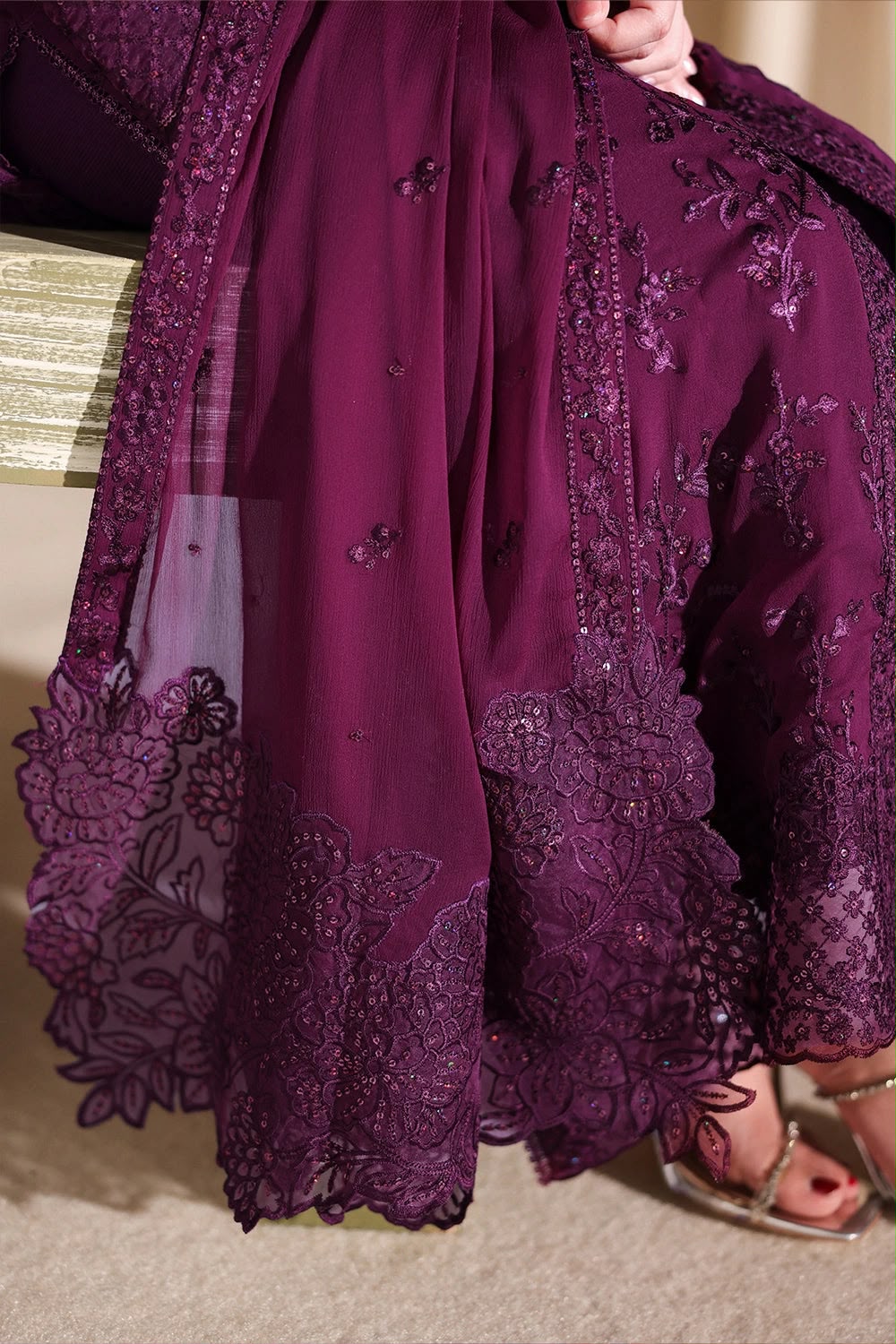 Azure Chiffon Party Wear 5522