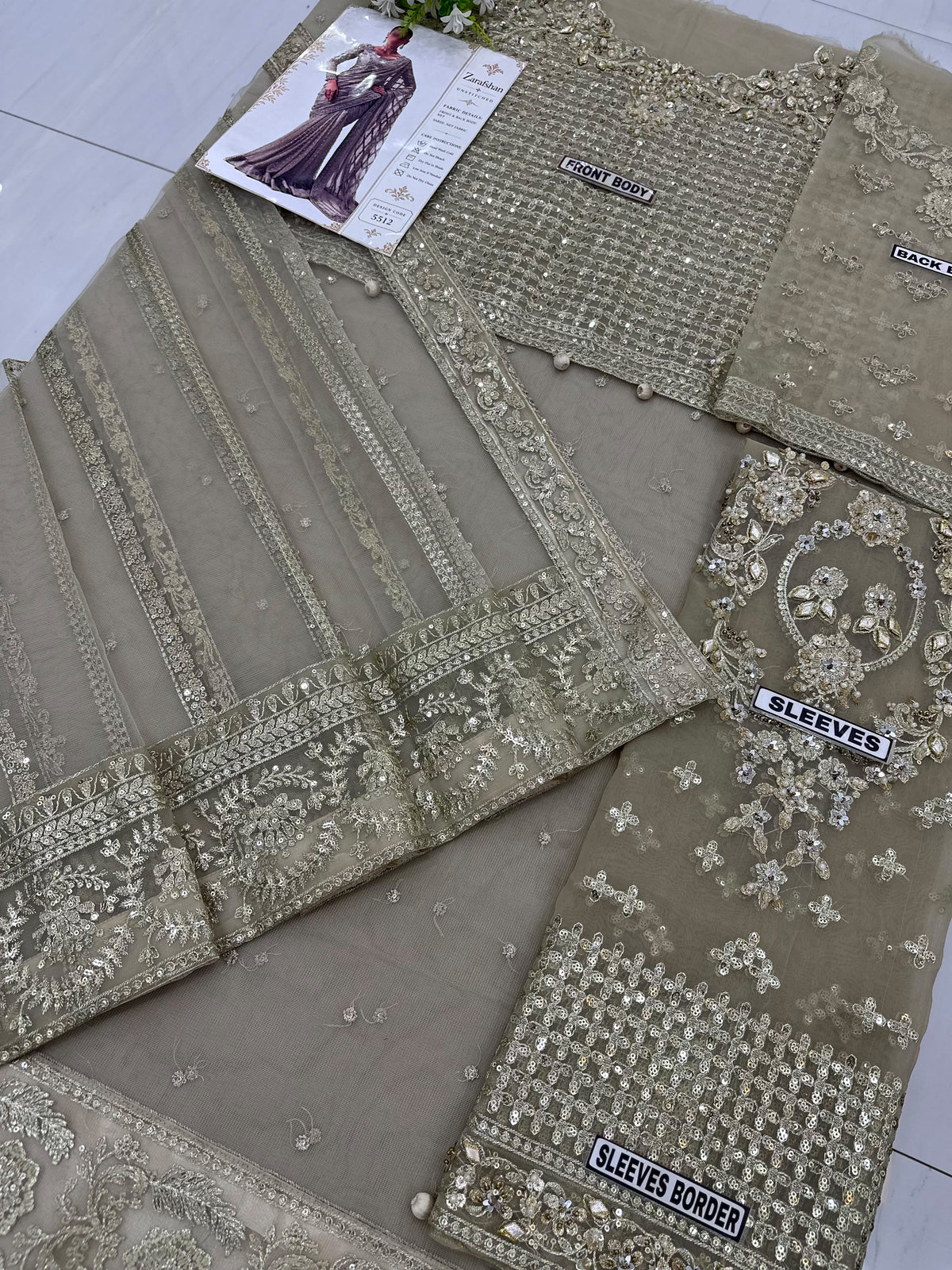 Maria B Net Saree Wedding Wear 5512