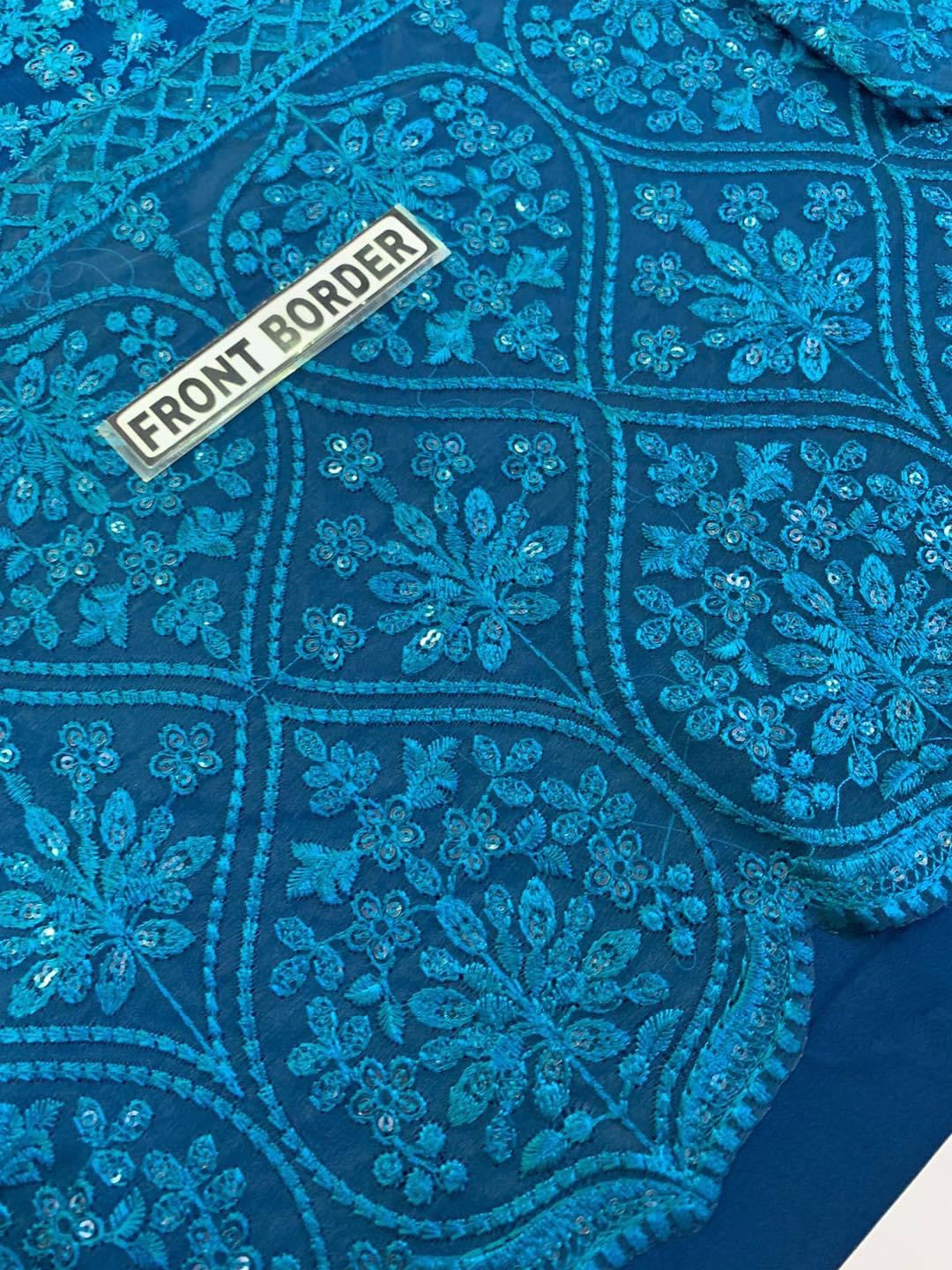 AZURE CHIFFON PARTY WEAR KSS-024-ZING