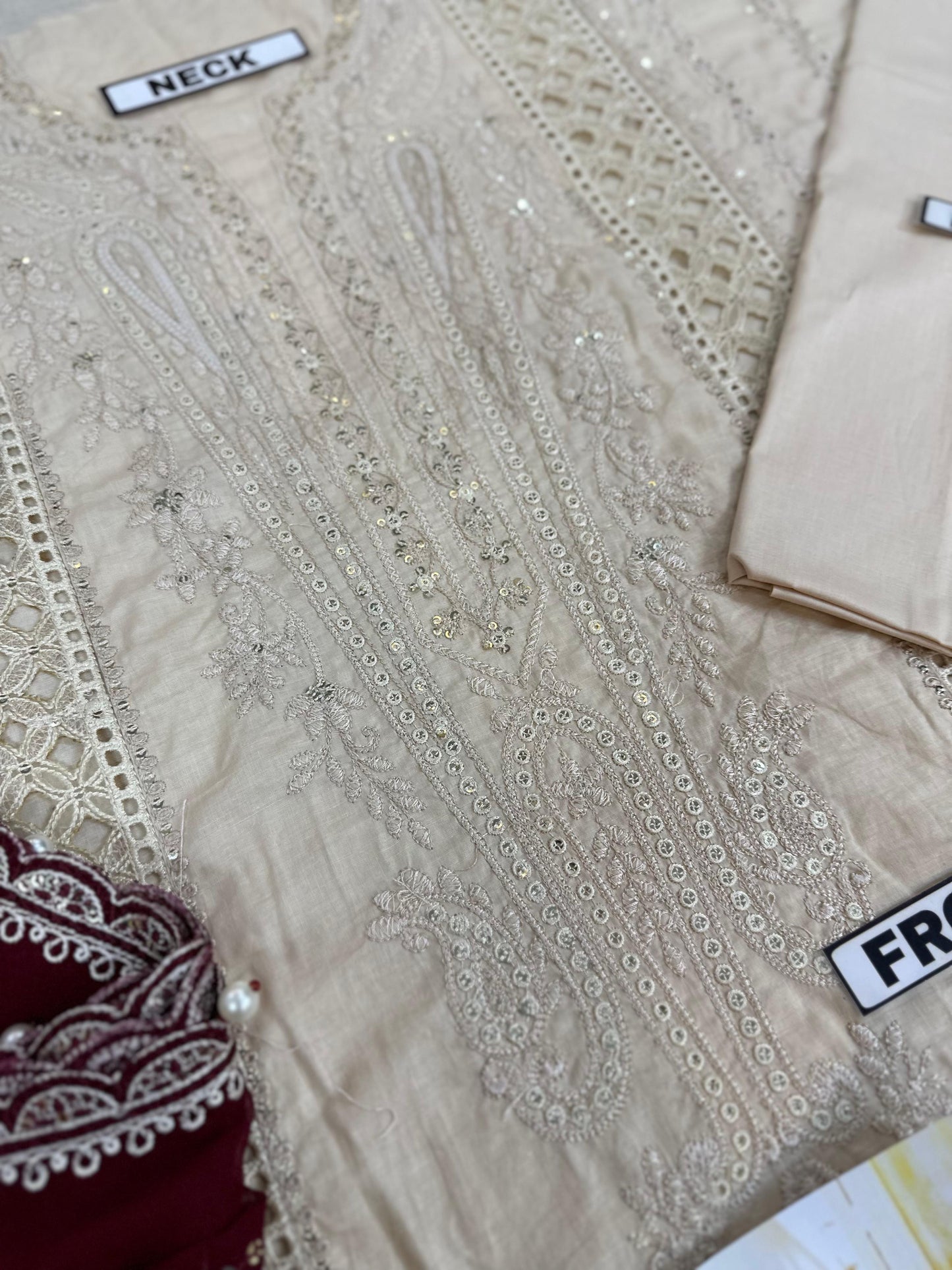 MARIA B CHIKANKARI LAWN/CHIFFON PARTY WEAR 5292