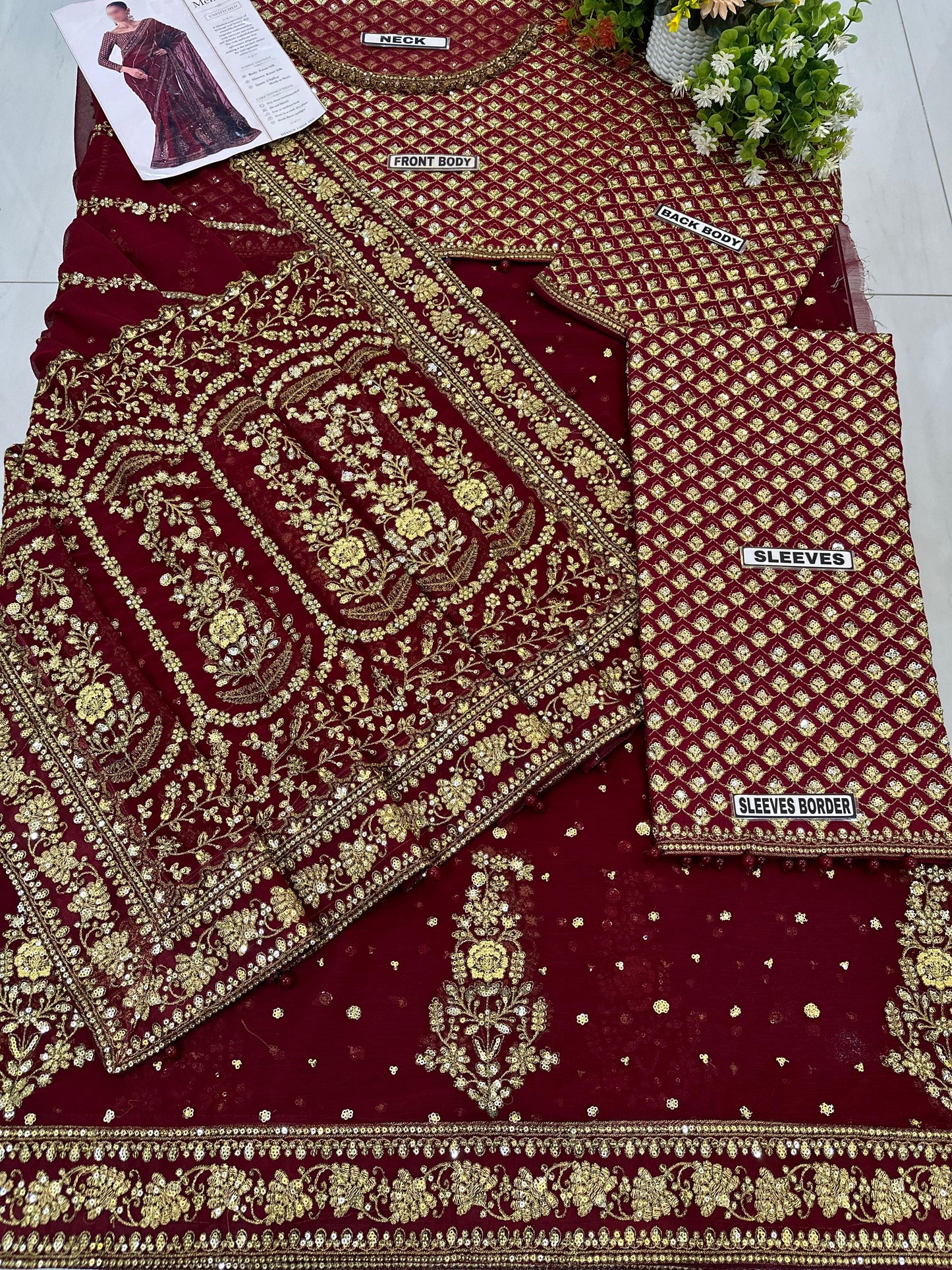 Maria B Chiffon Saree Wedding Wear 5511