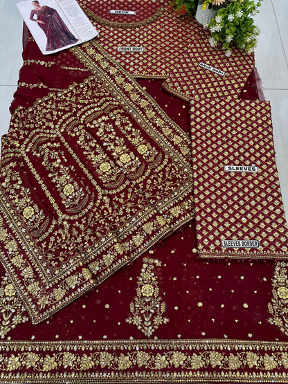 Maria B Chiffon Saree Wedding Wear 5511