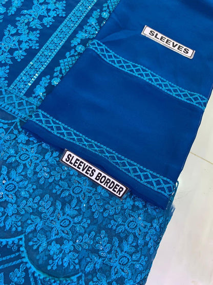 AZURE CHIFFON PARTY WEAR KSS-024-ZING