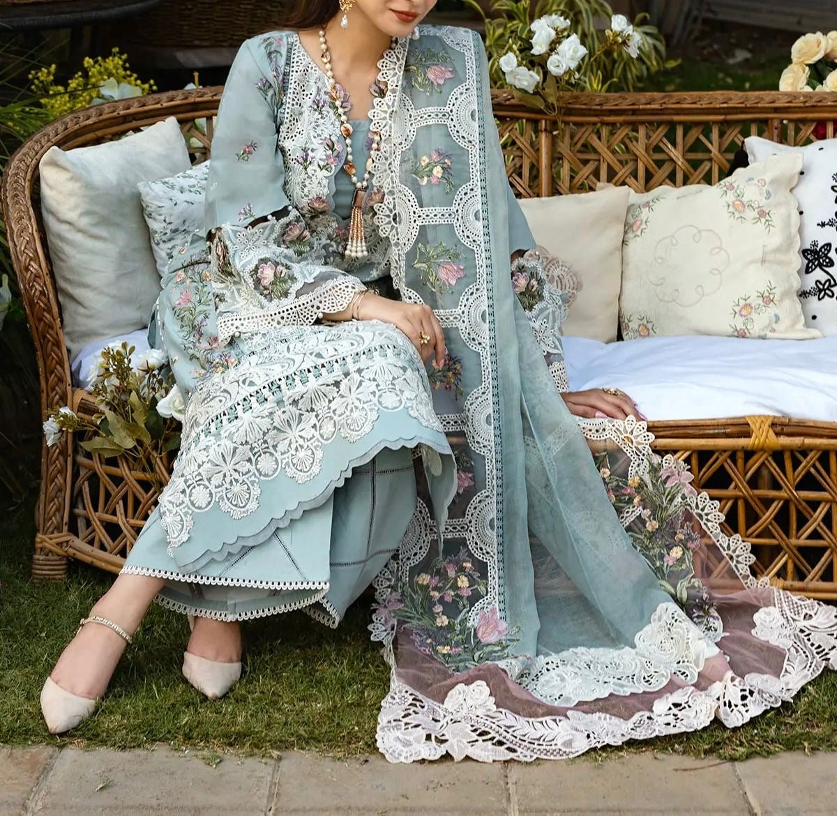 ELAF LAWN/KHAADI NET WEDDING WEAR 5288