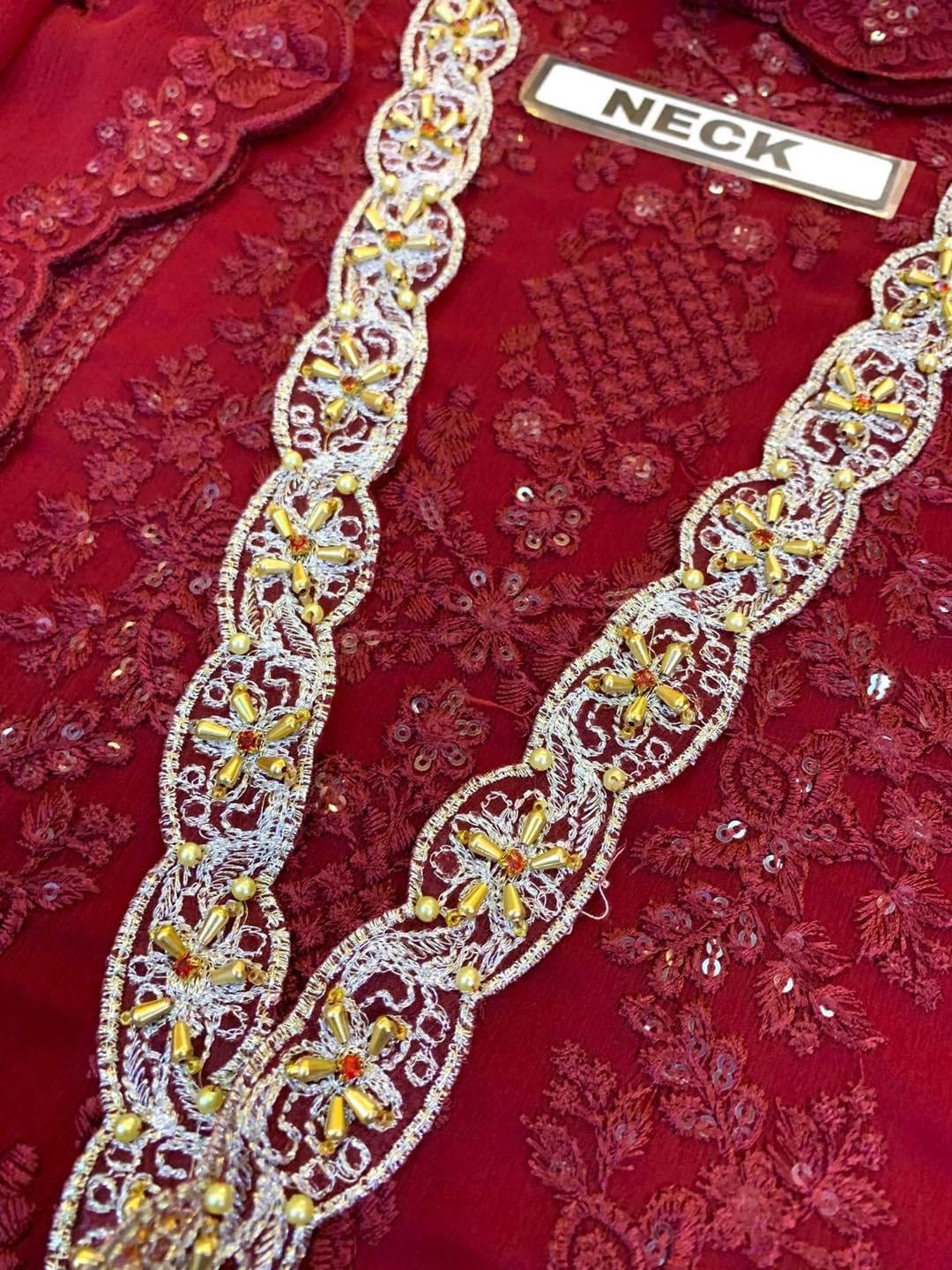 AZURE CHIFFON PARTY WEAR KSS-024-MAROON