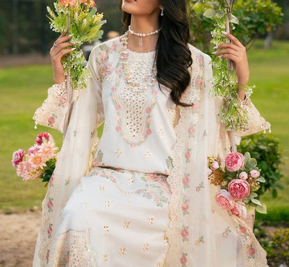 Elaf Chikankari Lawn/Chiffon Party Wear 5437