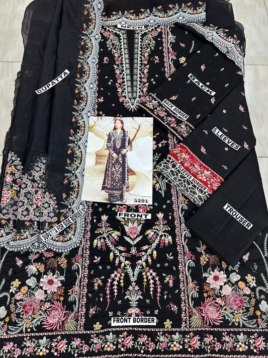 QALAMKAR LAWN/COTTON NET PARTY WEAR 5291