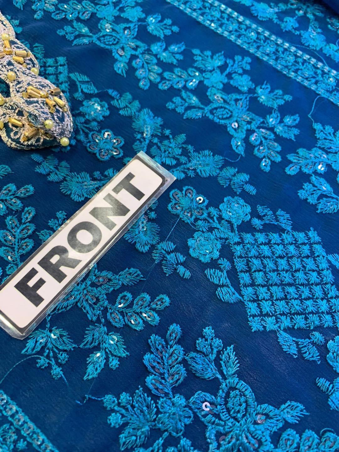 AZURE CHIFFON PARTY WEAR KSS-024-ZING