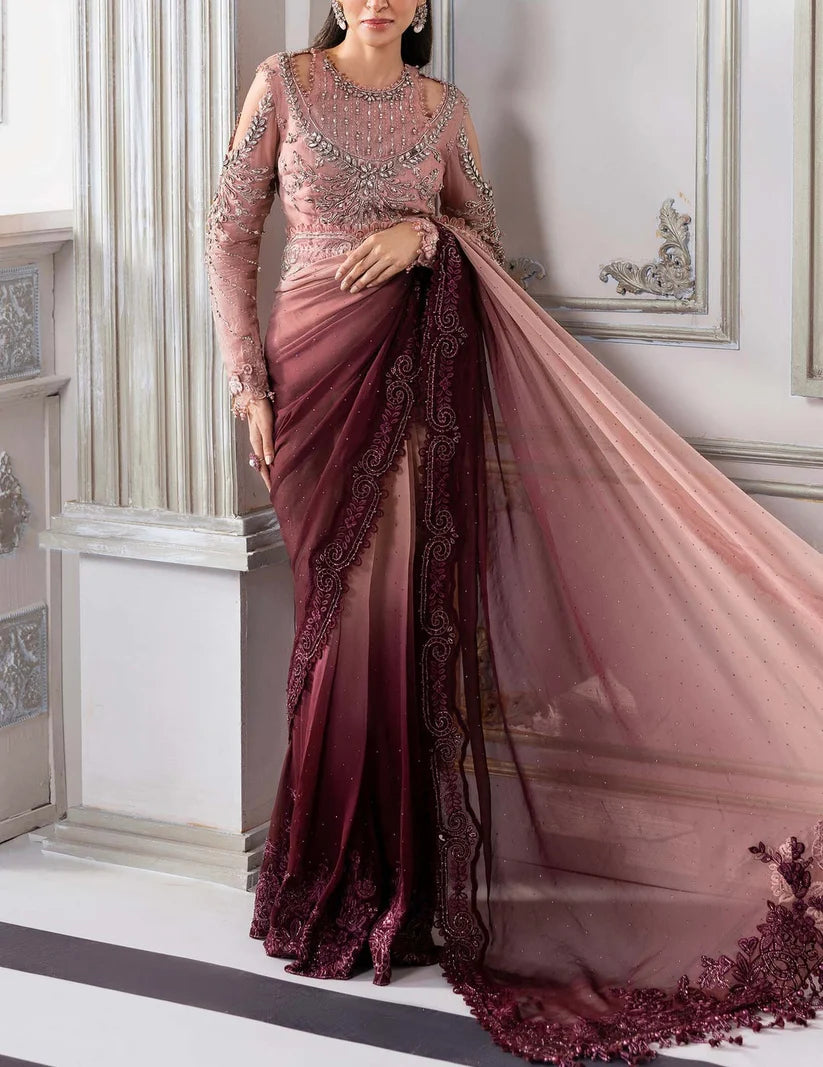 MARIA B NET SAAREE WEDDING WEAR 5328