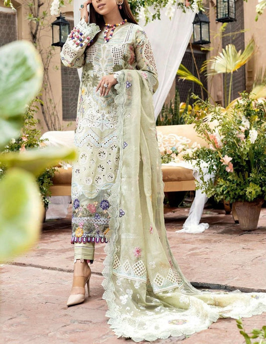 Maryam Hussain Chikankari Lawn/Cotton Net Party Wear KSSL-144