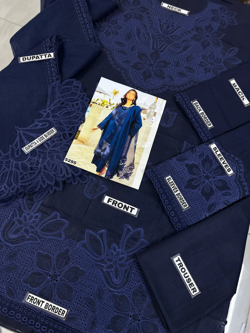 RANG RASIA CHIKANKARI LAWN/COTTON NET PARTY WEAR 5295