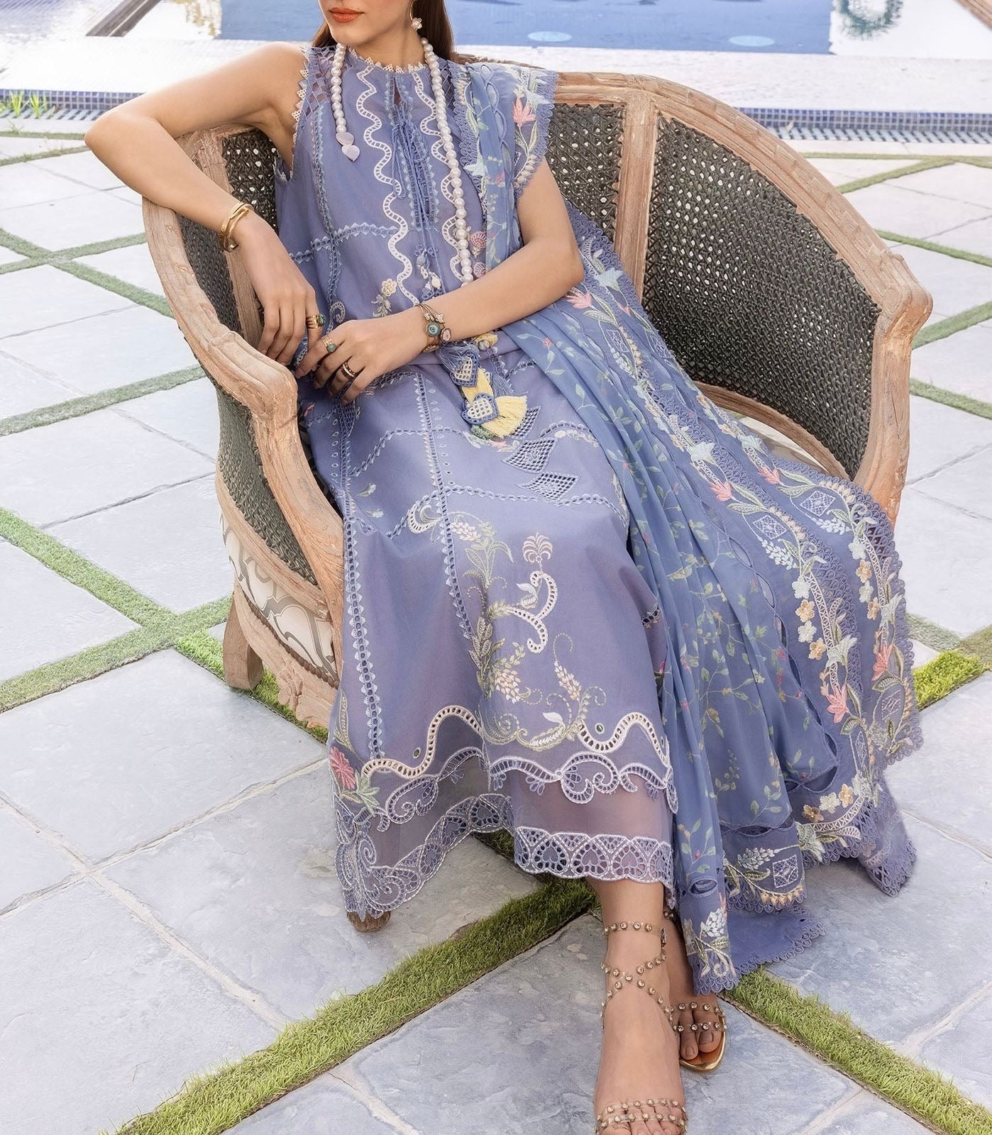 Crimson Lawn/Silk Wedding Wear 5446
