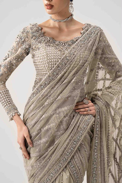 Maria B Net Saree Wedding Wear 5512