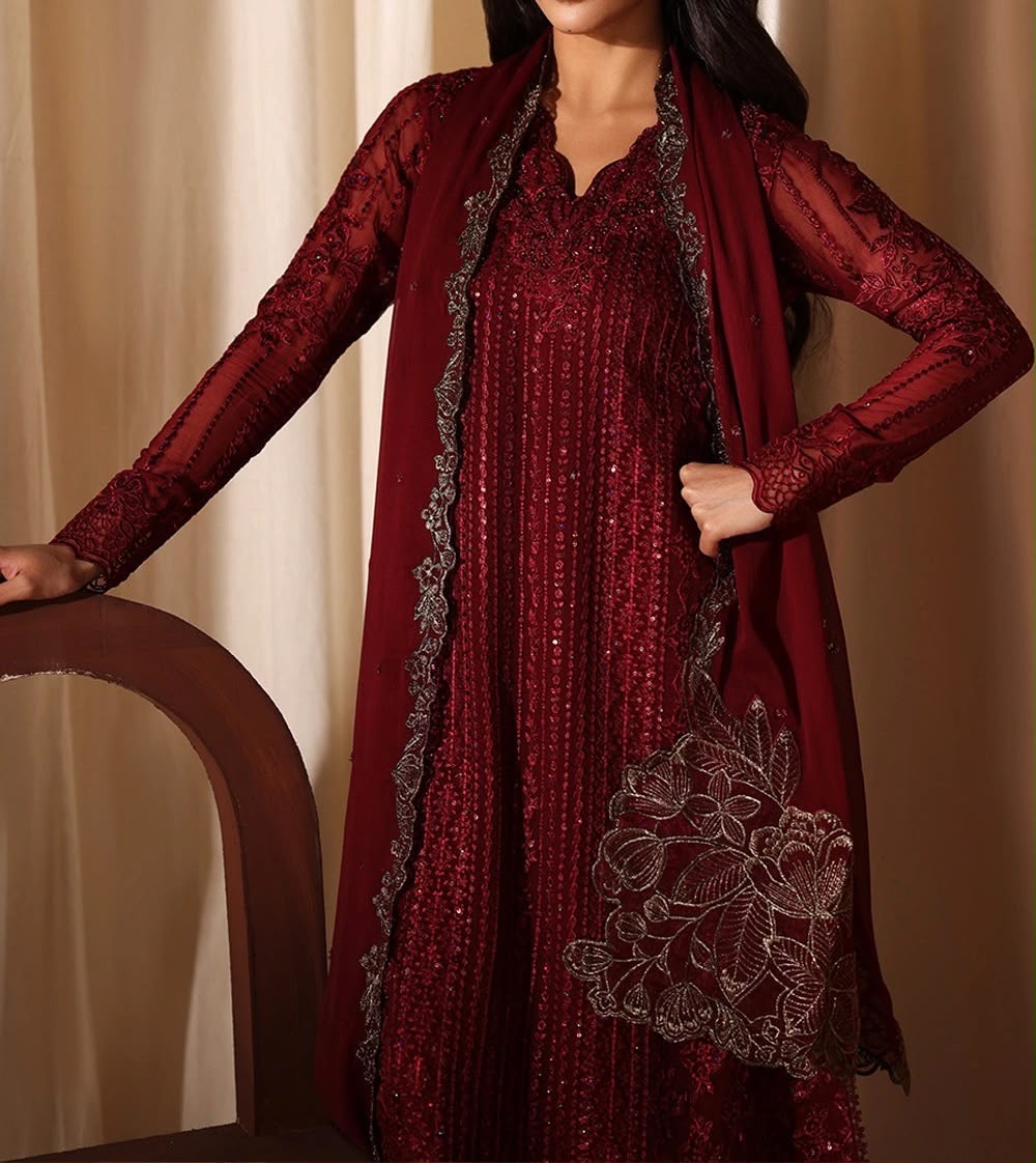 Azure Chiffon Party Wear 5495