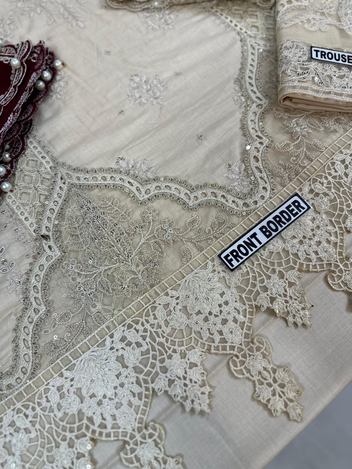 MARIA B CHIKANKARI LAWN/CHIFFON PARTY WEAR 5292