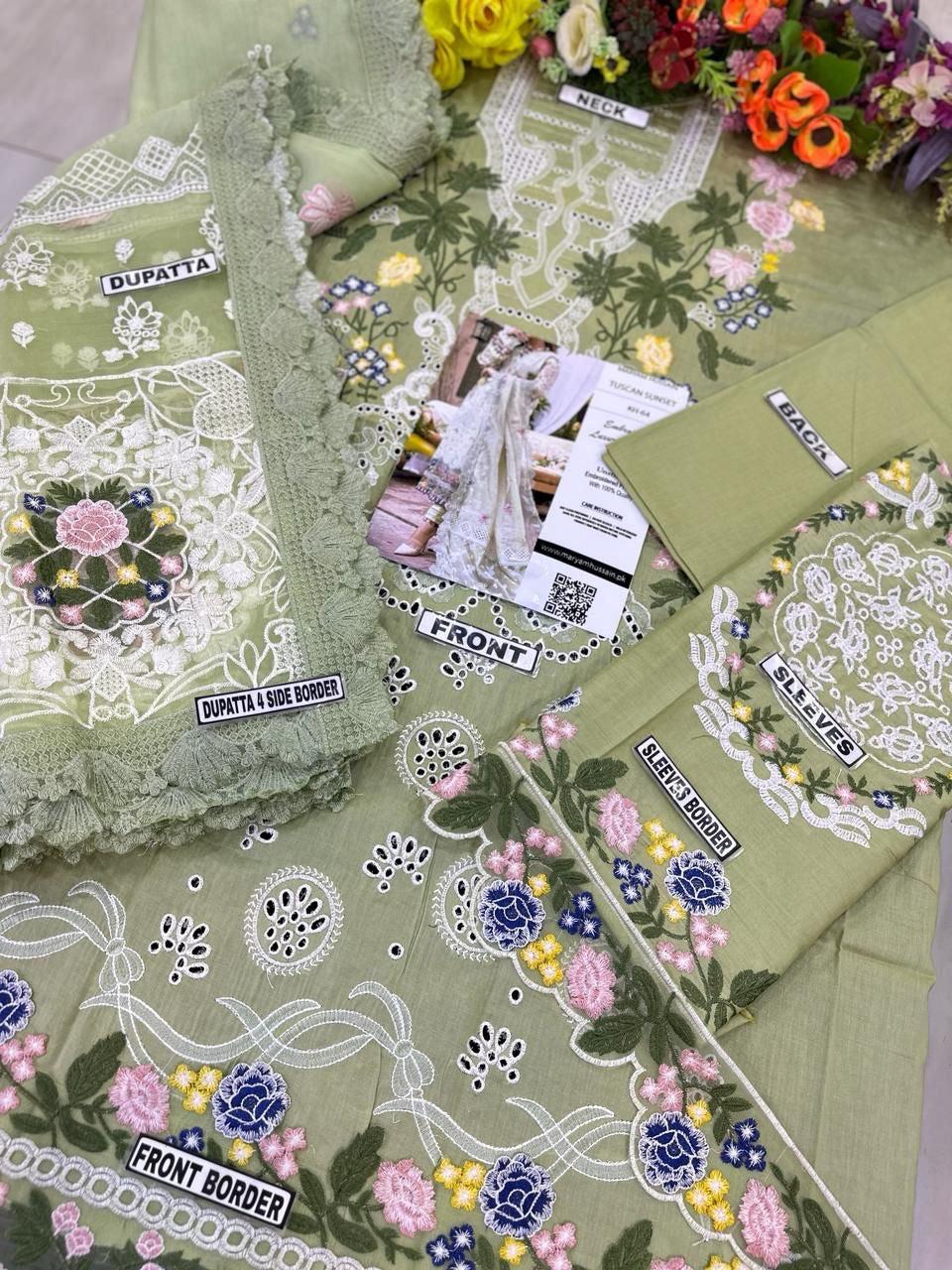 Maryam Hussain Chikankari Lawn/Cotton Net Party Wear KSSL-144